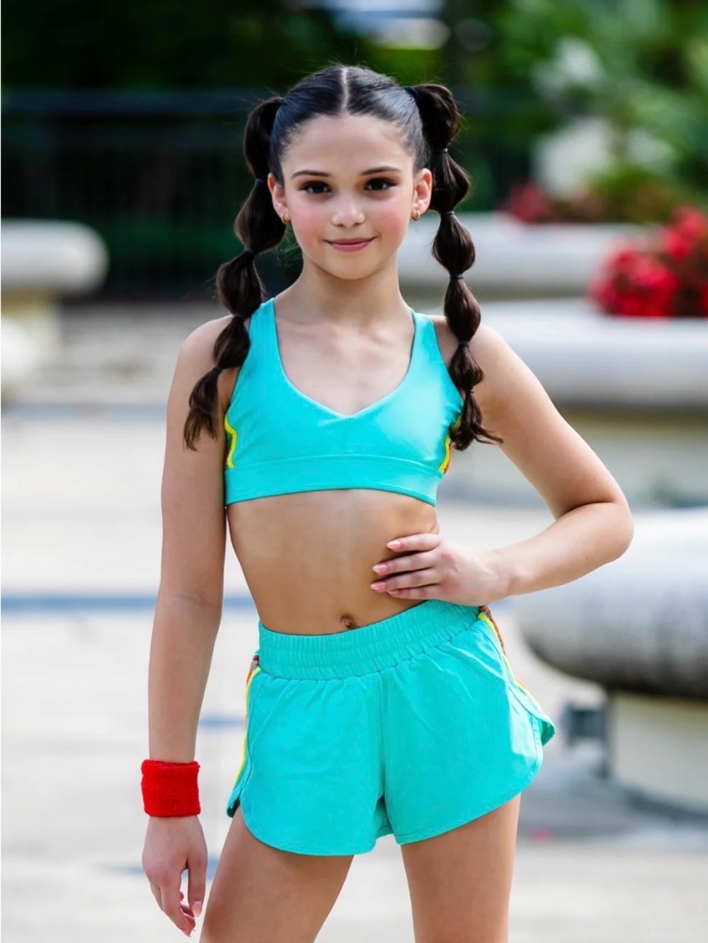 Oh La La Dancewear Lily Set – Pool Blue/Multi - Size CM